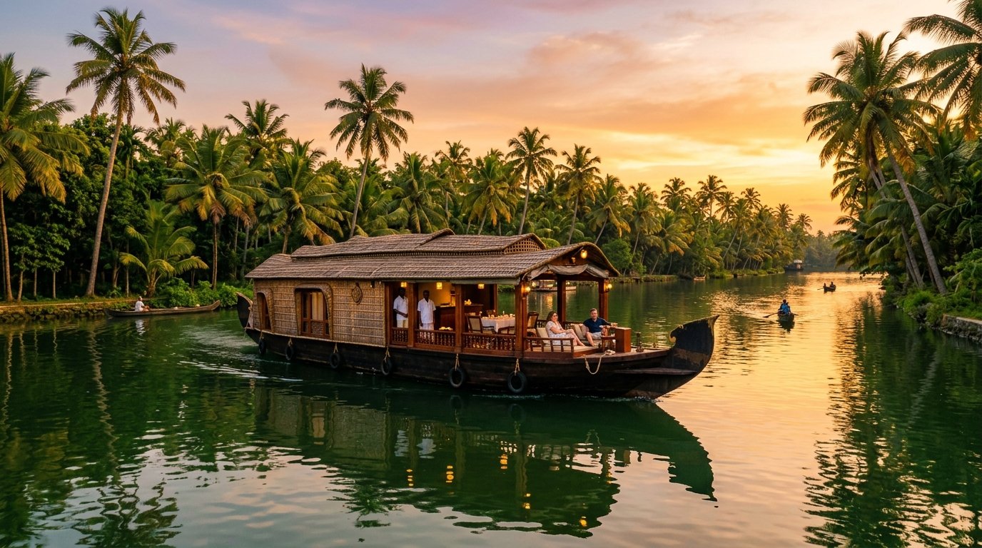 Emerald Symphony: Munnar Tea Hills & Alleppey Houseboat